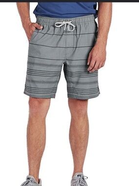Vuori Kore Short men gray stripped drawstring size small